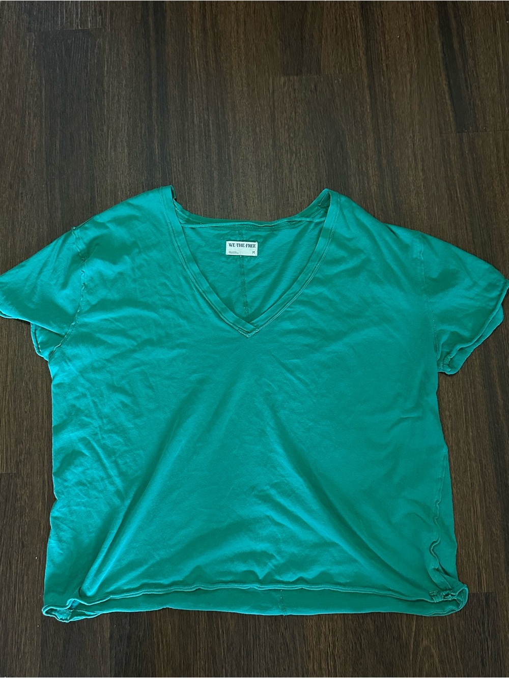 We The Free Teal V-Neck Short Sleeve Tee